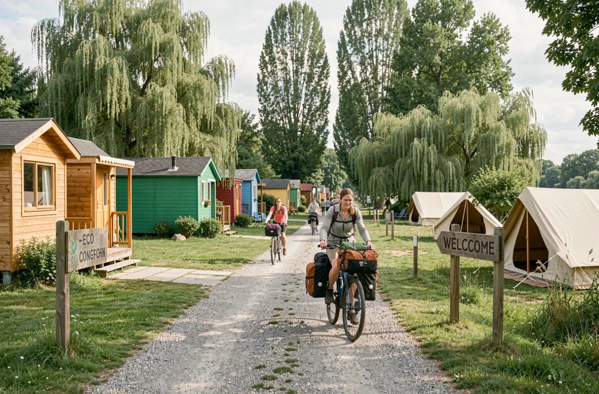CosyCamp camping sans voiture au bord de la Loire avec arrivée en vélo dans un cadre naturel