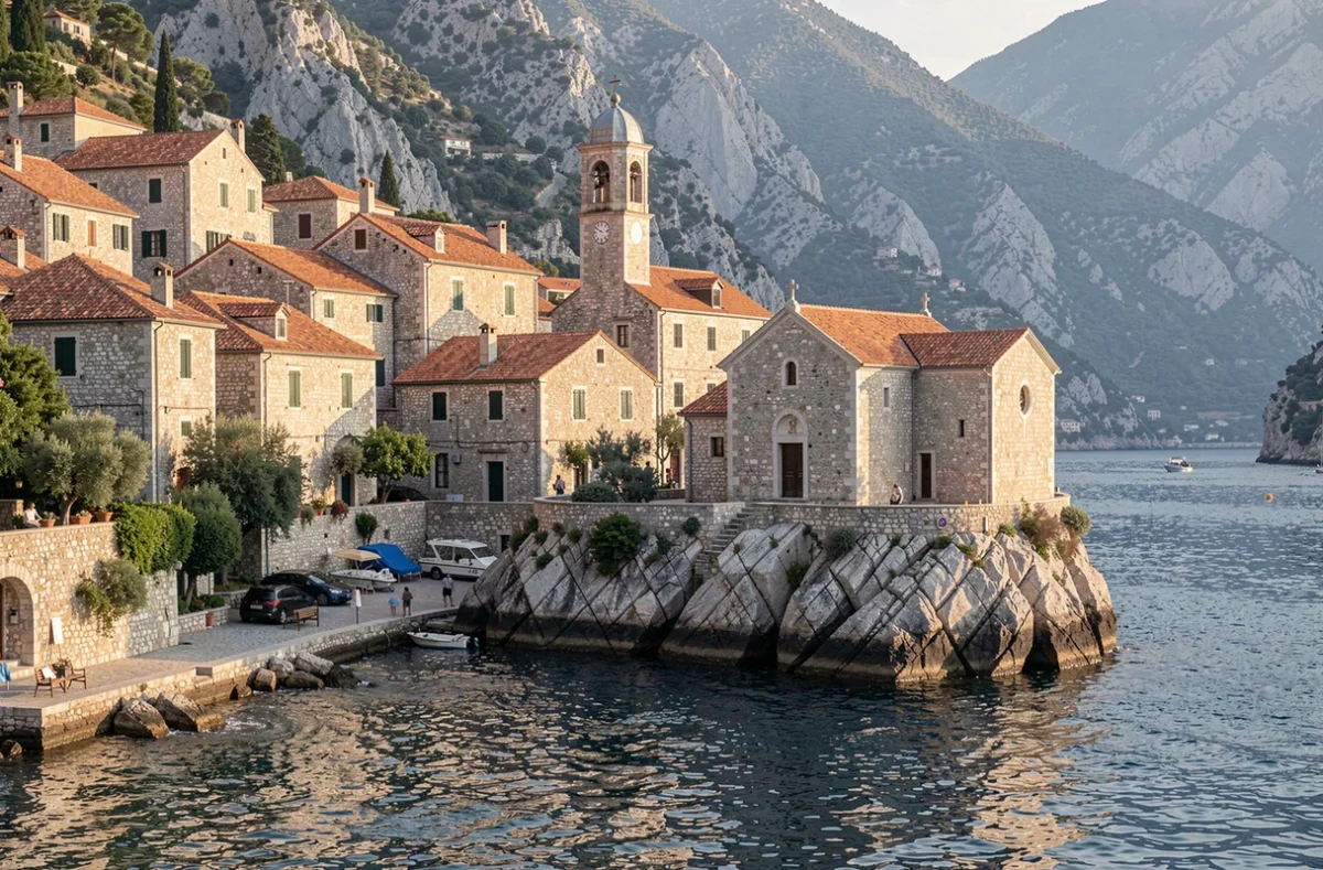 Le village de Perast et l'îlot de Notre-Dame-du-Rocher